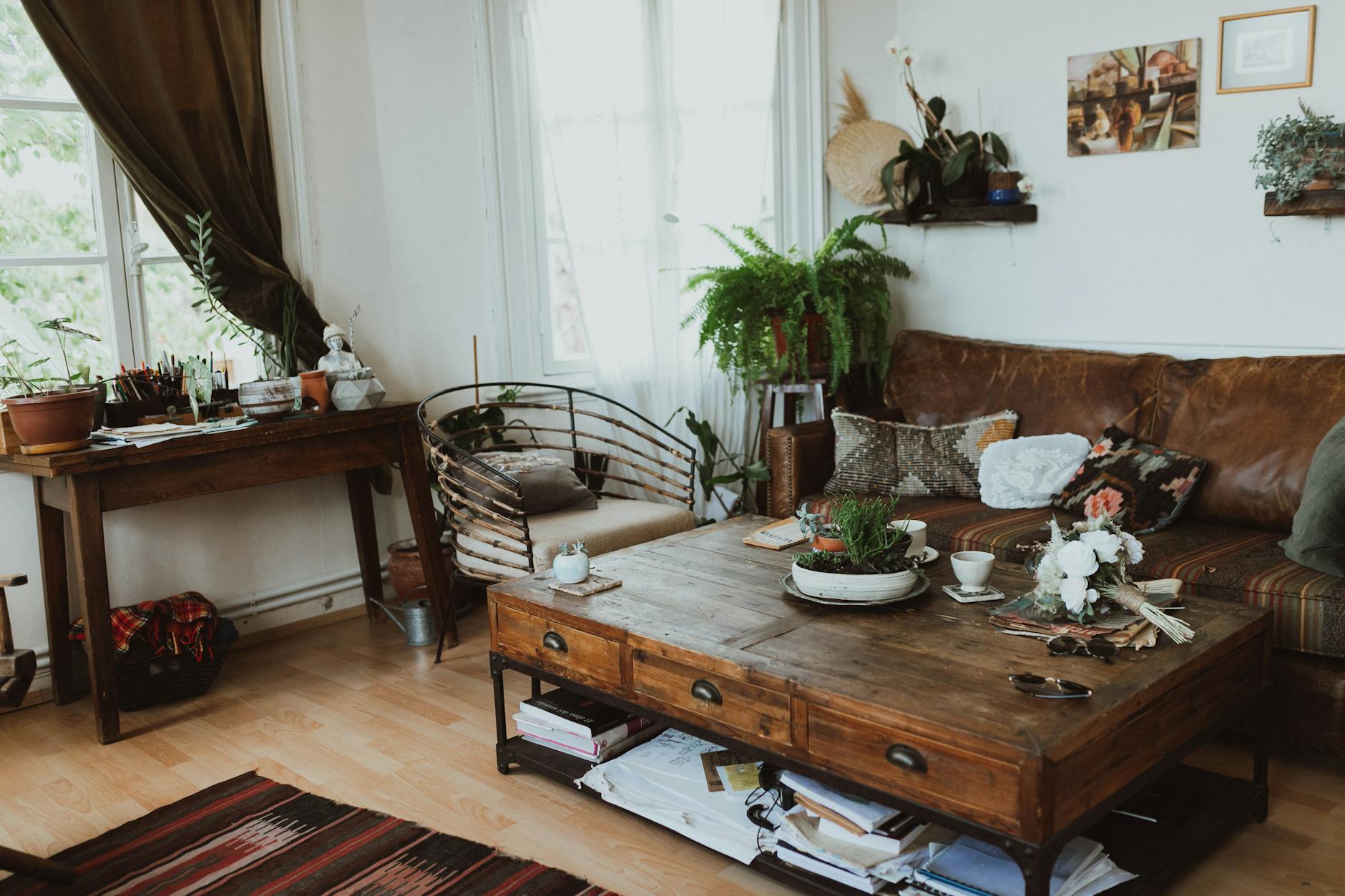 Tapete Boho de Fio Natural – Charme Artesanal para Sala ou Quarto